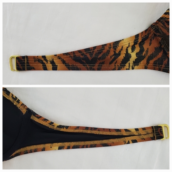 Victoria's Secret Swim Bombshell Tiger Print Shimmer Bikini Top & Bottom 34A XS - Picture 4 of 16